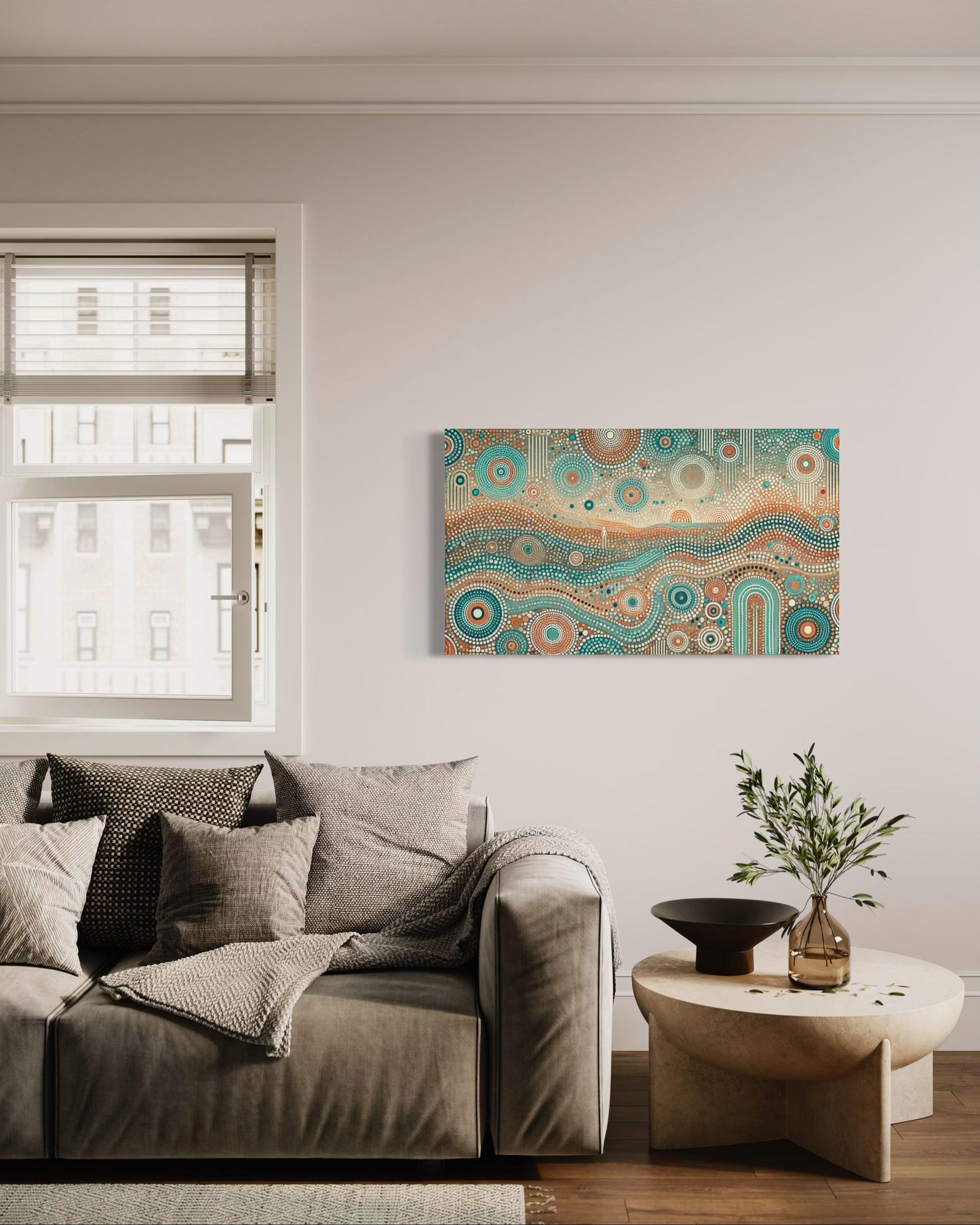 Aboriginal Dot Painting Downloadable Print – Marrali Ngurra (Skybound Country) | Spiritual Dreaming Art | Horizontal Printable Wall Decor
