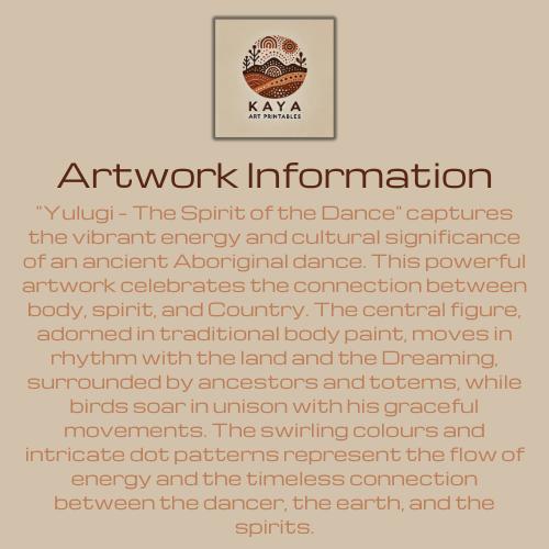 Aboriginal Dot Painting Downloadable Print – Yulugi (Ceremonial Dance) | Warrior Art | Sacred Movement Wall Print | Square 1:1 Ratio