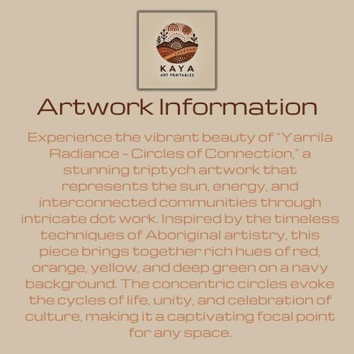 Aboriginal Dot Painting Downloadable Print – Yarrila Radiance Triptych (Sunlight Story) | Modern Wall Decor | Multi-Ratio Vertical Art