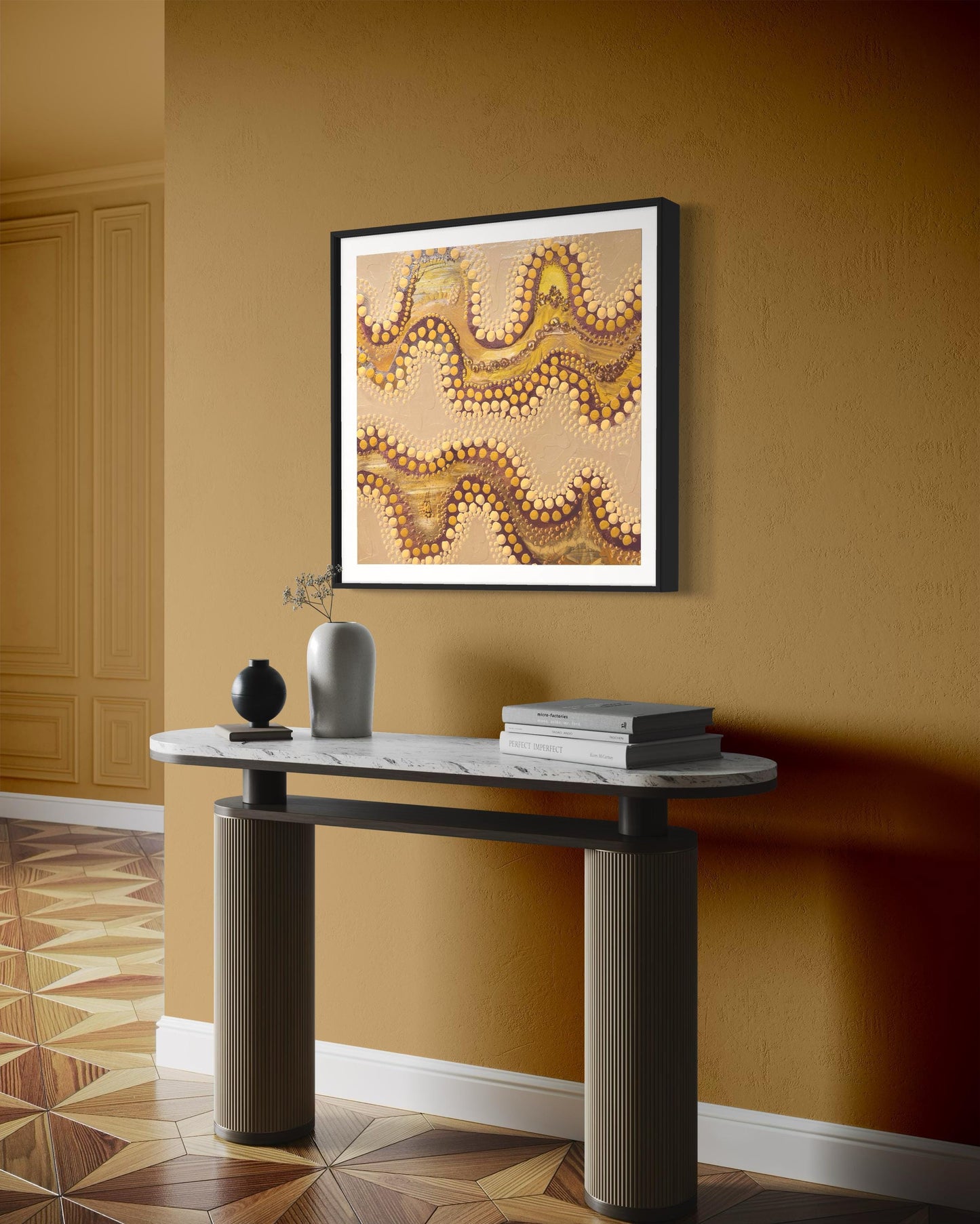 Yalka Tracks – Aboriginal Dot Painting Download of Bush Food Lines and Ceremony Paths (1:1 Ratio)