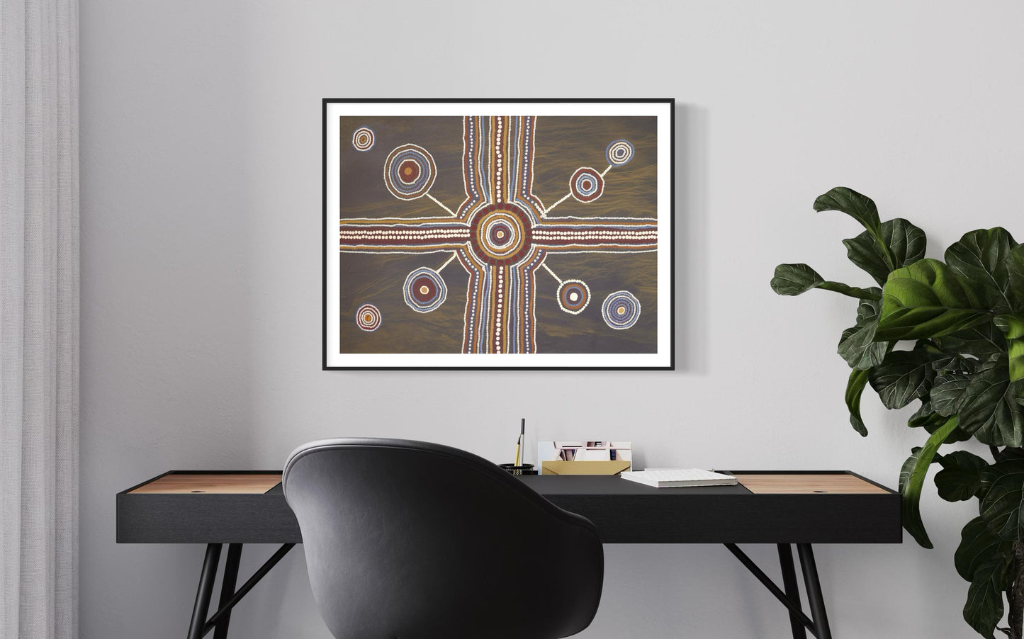 Aboriginal Dot Painting Downloadable Print – Tjukurpa Crossroads (Ancestral Meeting Place) | Dreaming Pathways Art | Multi-Ratio File