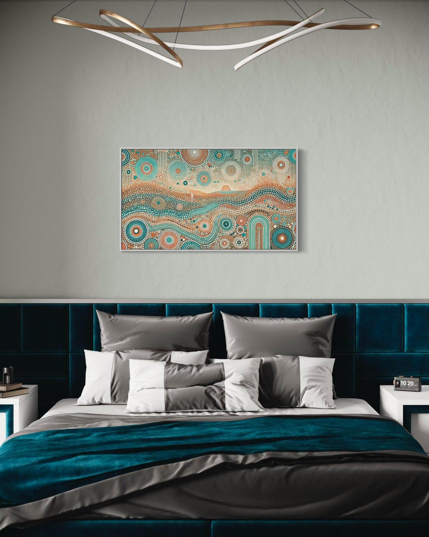 Aboriginal Dot Painting Downloadable Print – Marrali Ngurra (Skybound Country) | Spiritual Dreaming Art | Horizontal Printable Wall Decor