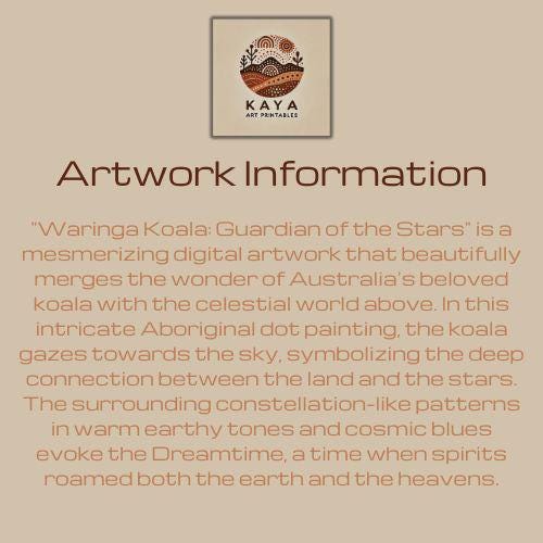 Waringa Koala – Aboriginal Dot Painting Download in Warm Neutral Earth Tones (1:1 Ratio)