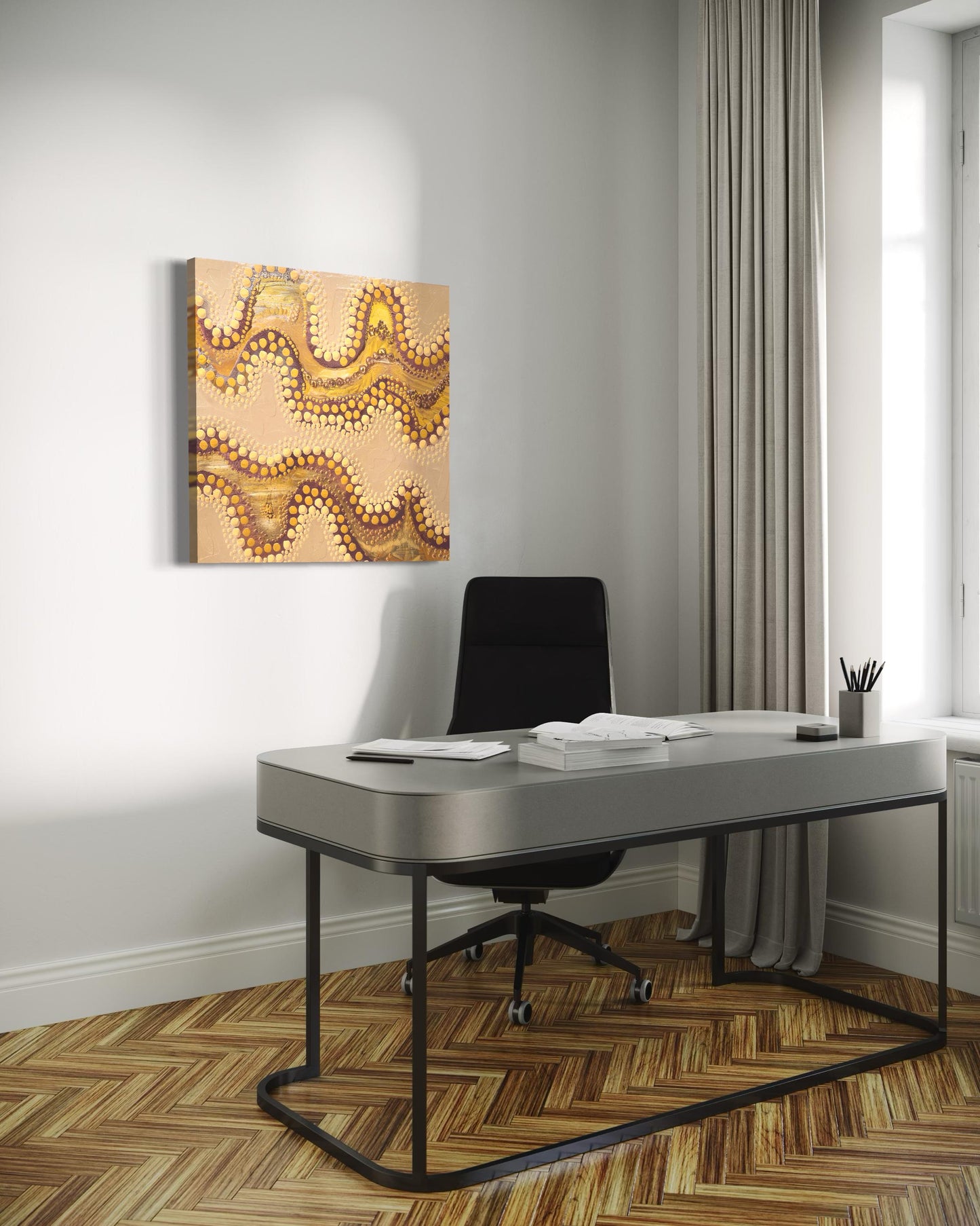 Yalka Tracks – Aboriginal Dot Painting Download of Bush Food Lines and Ceremony Paths (1:1 Ratio)