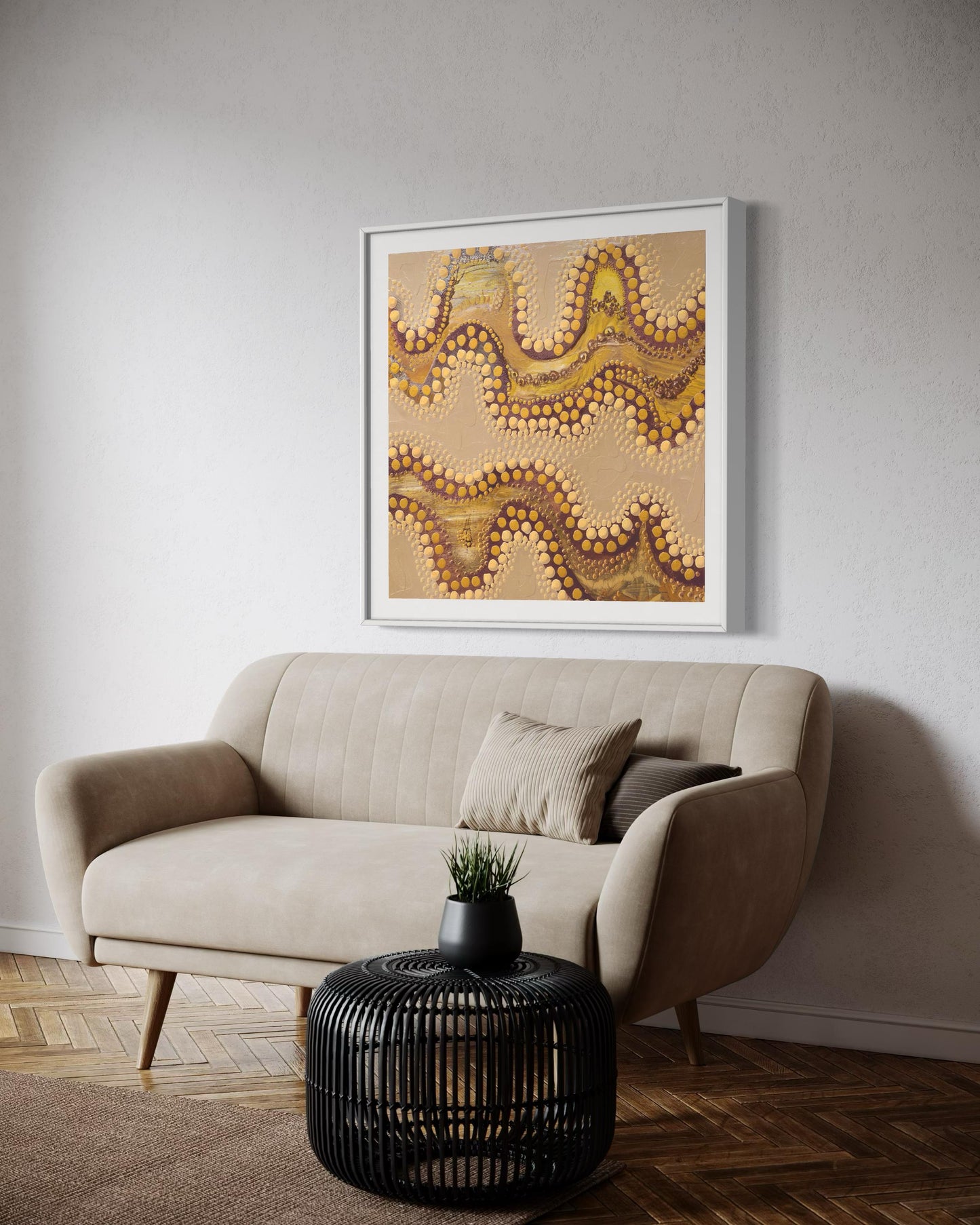 Yalka Tracks – Aboriginal Dot Painting Download of Bush Food Lines and Ceremony Paths (1:1 Ratio)