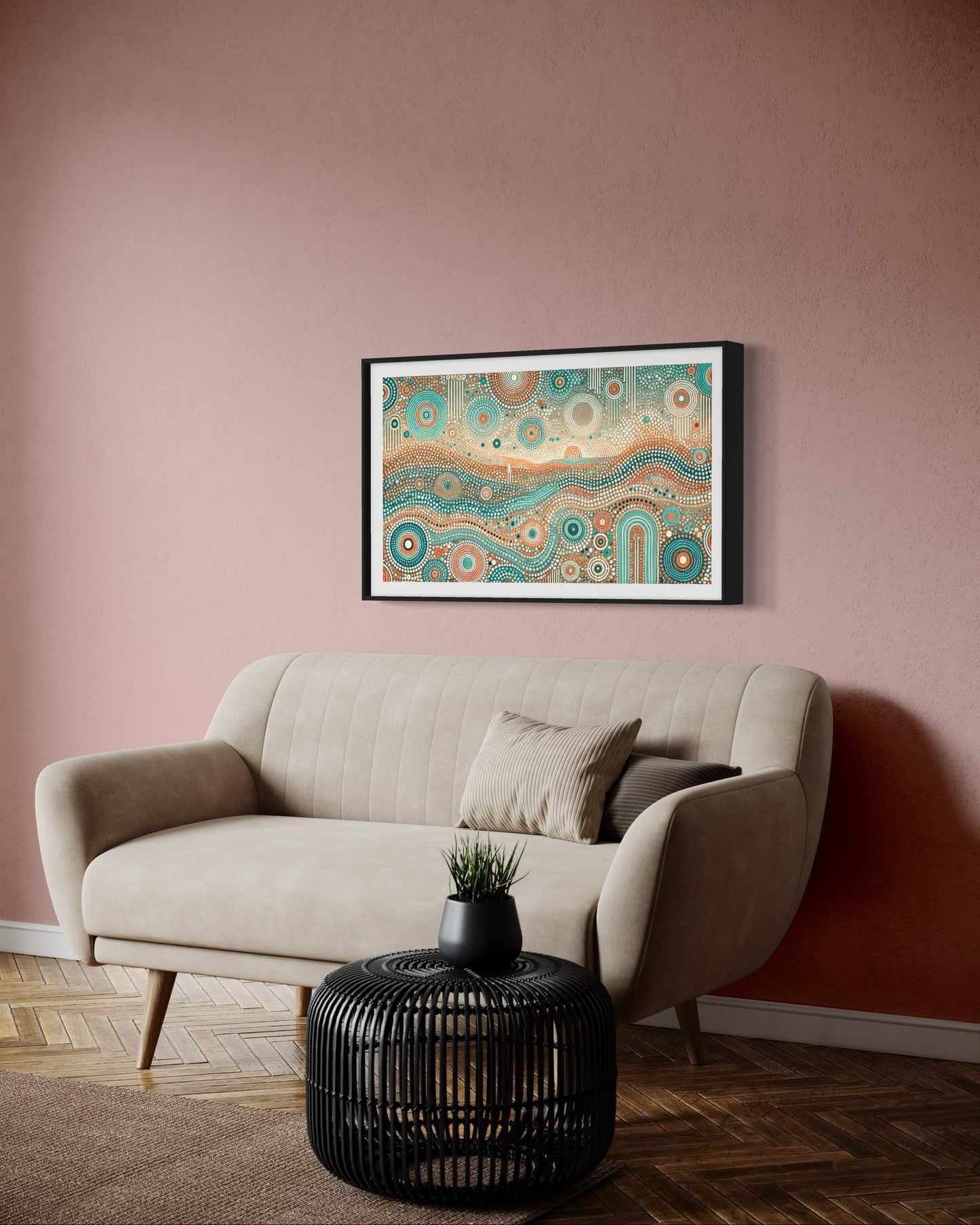 Aboriginal Dot Painting Downloadable Print – Marrali Ngurra (Skybound Country) | Spiritual Dreaming Art | Horizontal Printable Wall Decor