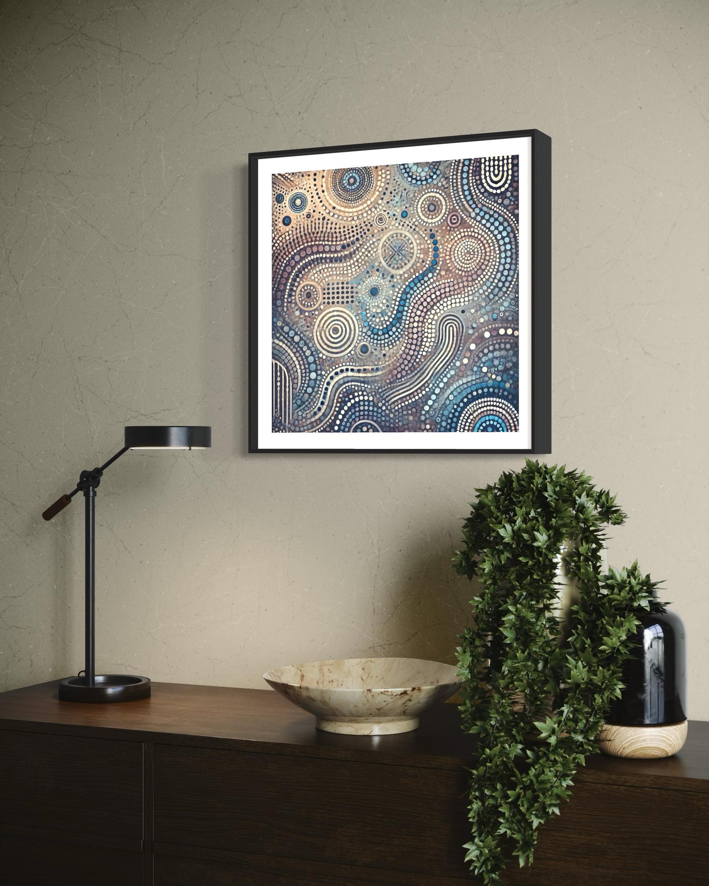 Ngalaya – Aboriginal Dot Painting Download of Spiritual Kinship and Sacred Unity (1:1 Ratio)