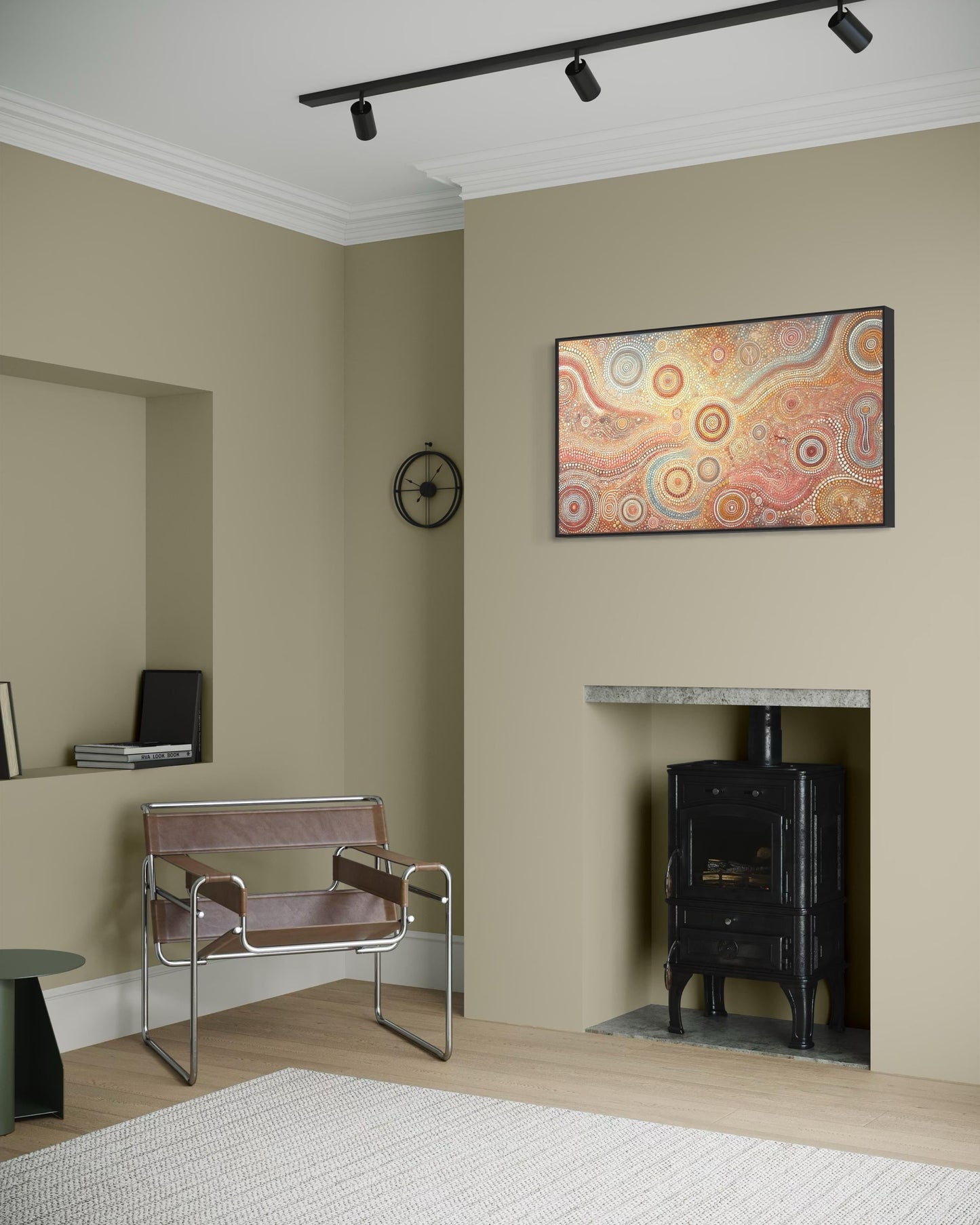 Aboriginal Dot Painting Downloadable Print – Warlu Jukurrpa | Sacred Dreaming Paths Wall Art (Multi-Ratio Horizontal Format)